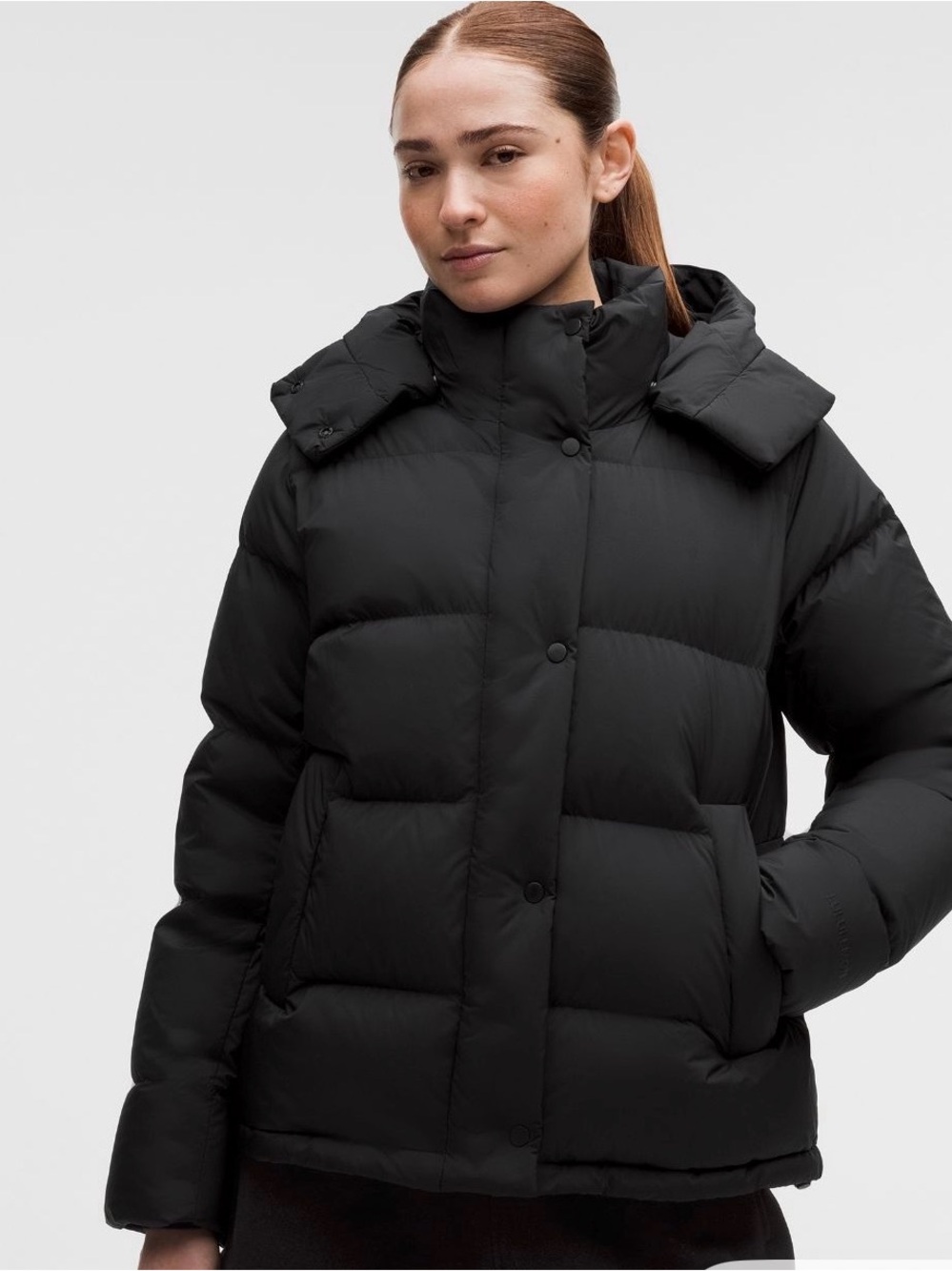 lululemon athletica Black Quilted Puffer Jacket with Hood